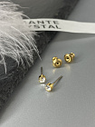 Пусеты Lera 3 mm crystal Au