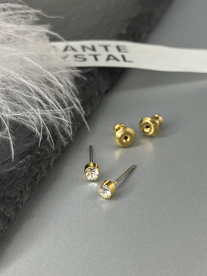 Пусеты Lera 3 mm crystal Au