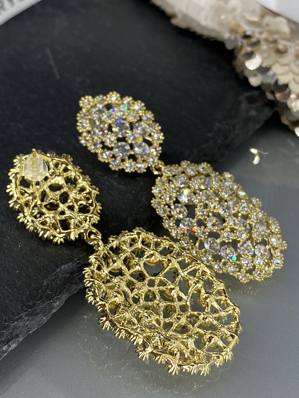 Серьги KR Gloria crystal Au