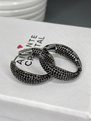 Серьги DAZZ Celebrety 2,5cm jet 1