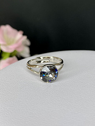 Кольцо ASSOL 9mm с австрийскими кристаллами silver night 1