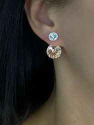 Серьги Roncato 14мм с австрийскими кристаллами vintage rose/crystal 1