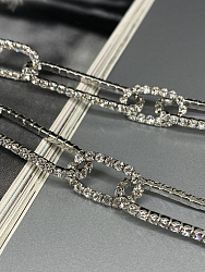 Серьги Цепь стразы 8,5 см 4