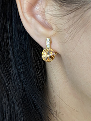 Серьги BluC rivoli 10mm gold Au 1