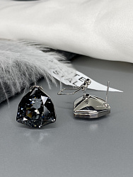 Серьги KR DAFNA 18mm silver night качественные 2