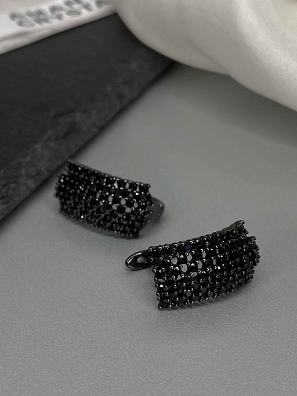 Серьги DAZZ Celeby jet английский замок