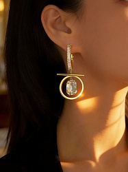 Серьги Capri/baget Asimetria crystal Au 1