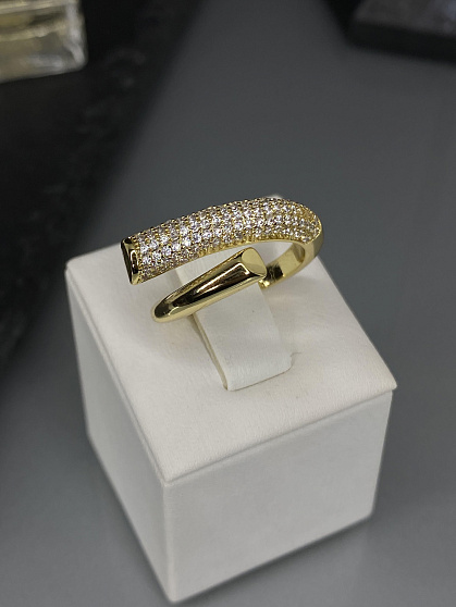 Кольцо Kiss crystal Au