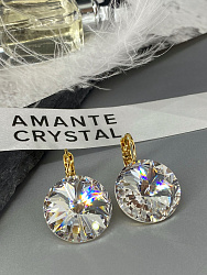 Серьги RIVOLI 18mm  с австрийскими кристаллами crystal Au 3