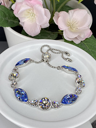 Браслет Matti Navi стразы утяжка lt.sapphire/crystal 1