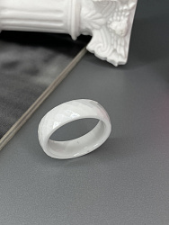 Кольцо Керамика (грани) 18 белое 2