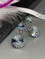 Серьги KR Roncato 14мм с австрийскими кристаллами blue shade 2
