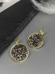 Серьги IREN black diamond Au 4