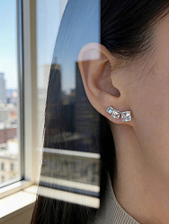 Серьги Square каффы crystal 1