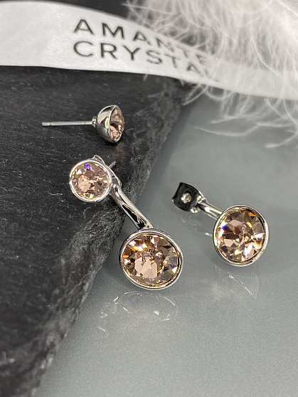 Серьги KR Assol 2в1 vintage rose