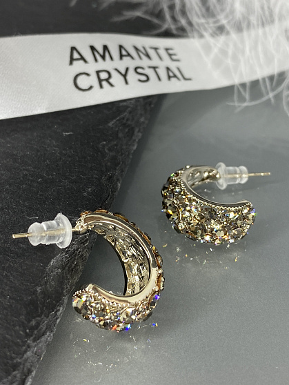 Серьги KR Fashion mini black diamond