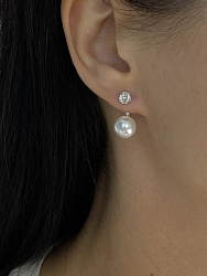 Серьги KR Assol 2в1 жемчуг 1