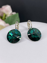 Серьги RIVOLI 14 mm emerald 1