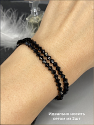 Браслет-стрейч хрусталь jet 2