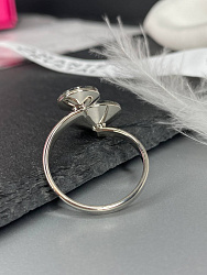 Кольцо JANINE silver night покрытие белое 3