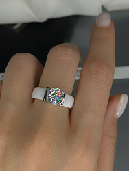 Кольцо керамика Brill белое 18р 1