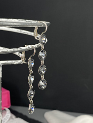 Серьги REGINA 5,5см с австрийскими кристаллами silver night 3