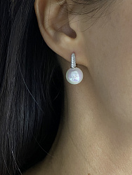 Серьги жемчуг со стразами 1