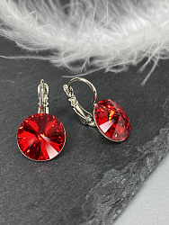 Серьги RIVOLI 12 с австрийскими кристаллами light siam 4