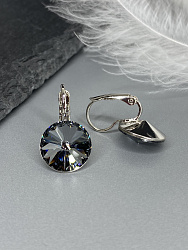 Серьги RIVOLI 12 с австрийскими кристаллами silver night 4