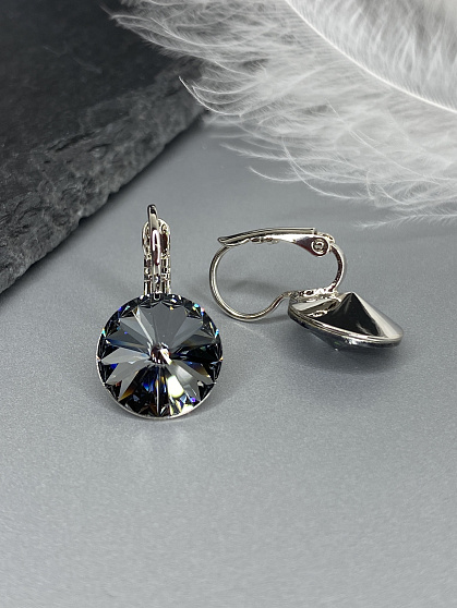 Серьги RIVOLI 12 с австрийскими кристаллами silver night