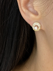 Пусеты с жемчугом Strass Au 3