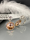 Серьги Roncato 14мм с австрийскими кристаллами vintage rose/crystal