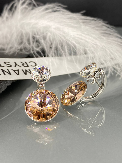 Серьги Roncato 14мм с австрийскими кристаллами vintage rose/crystal