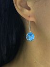 Серьги ELINA 14mm с австрийскими кристаллами aquamarine