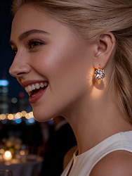 Серьги RIVOLI 12 с австрийскими кристаллами crystal Au 1