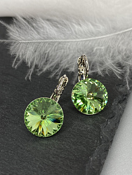 Серьги RIVOLI 12 с австрийскими кристаллами peridot 1