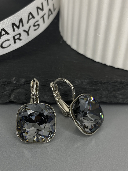 Серьги IVONN izzy 12mm с австрийскими кристаллами silver night