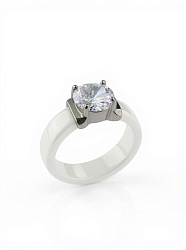 Кольцо керамика Brill белое 17р