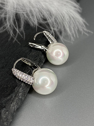 Серьги жемчуг со стразами 2