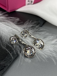 Серьги-гвоздики KR Assol 2в1 crystal повседневные 4