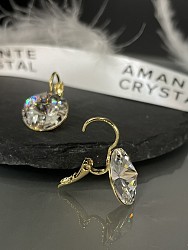 Серьги RIVOLI 14mm с австрийскими кристаллами crystal Au 1