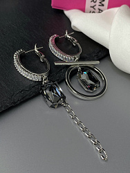 Серьги Capri/baget Asimetria silver 2