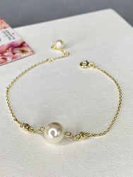 Браслет с бусиной Ag жемчуг 1