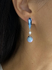 Серьги RainDrop denim с жемчугом