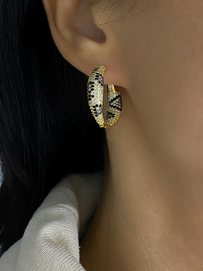 Серьги DAZZ Celebrety 2,5cm reptiles Au