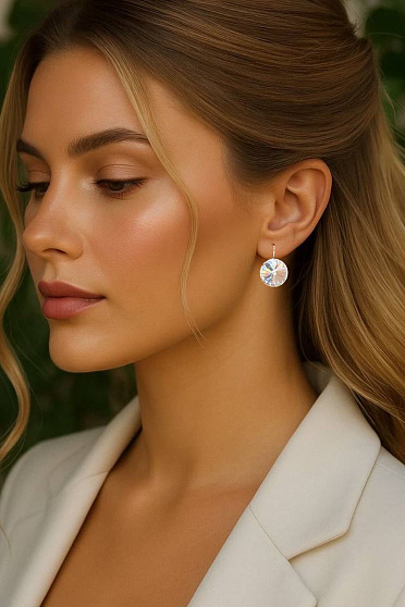 Серьги RIVOLI 14mm с австрийскими кристаллами crystal