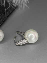 Серьги жемчуг со стразами 4