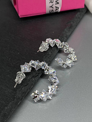 Серьги Zircon полукольца 2,8см 2
