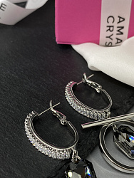 Серьги Capri/baget Asimetria silver 4