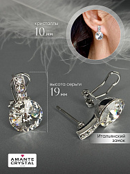 Серьги BluC rivoli 10mm crystal 4